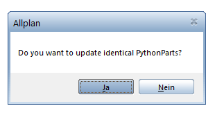 Update of identical PythonParts