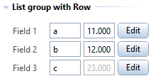 Group one dimensional list with row
