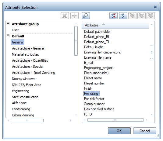 Attribute Selection Dialog