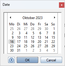 Parameter Date Dialog