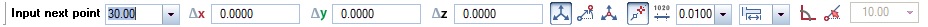 Coordinate input with additional input control in dialog line